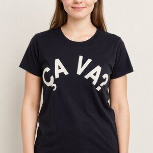 Whistles “Ça Va?” Graphic Tee Navy Blue